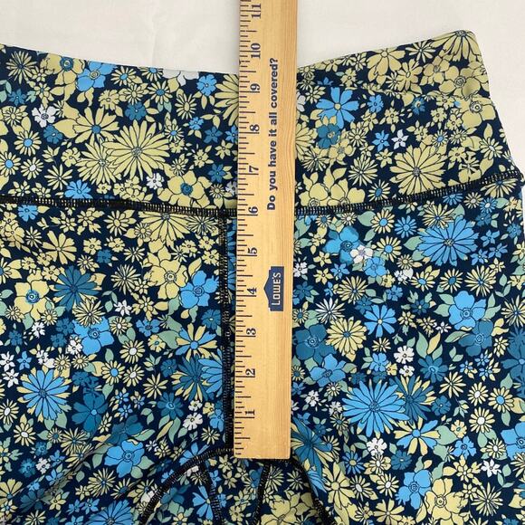 Free People Loose Control Wrap Leggings Floral Large Daisy Blue Green Yellow GUC - Picture 7 of 13